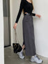 Casual Full Length Side Pocket Loose Skirts With Belt